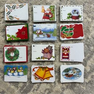 178 Vintage Paper Cardstock Christmas Gift Name Tags 1990s